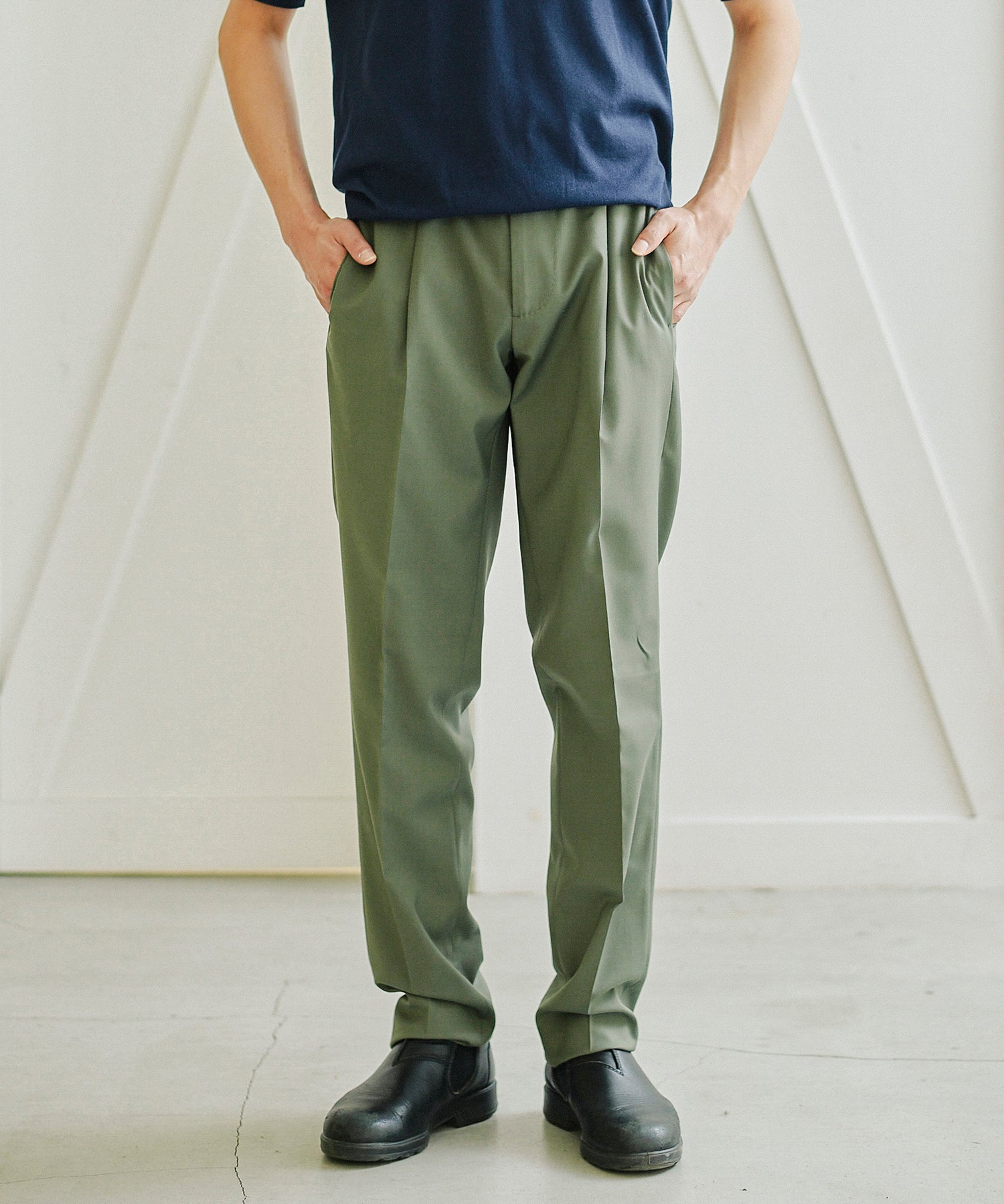 1TUCK SHIRRING PANTS E2489