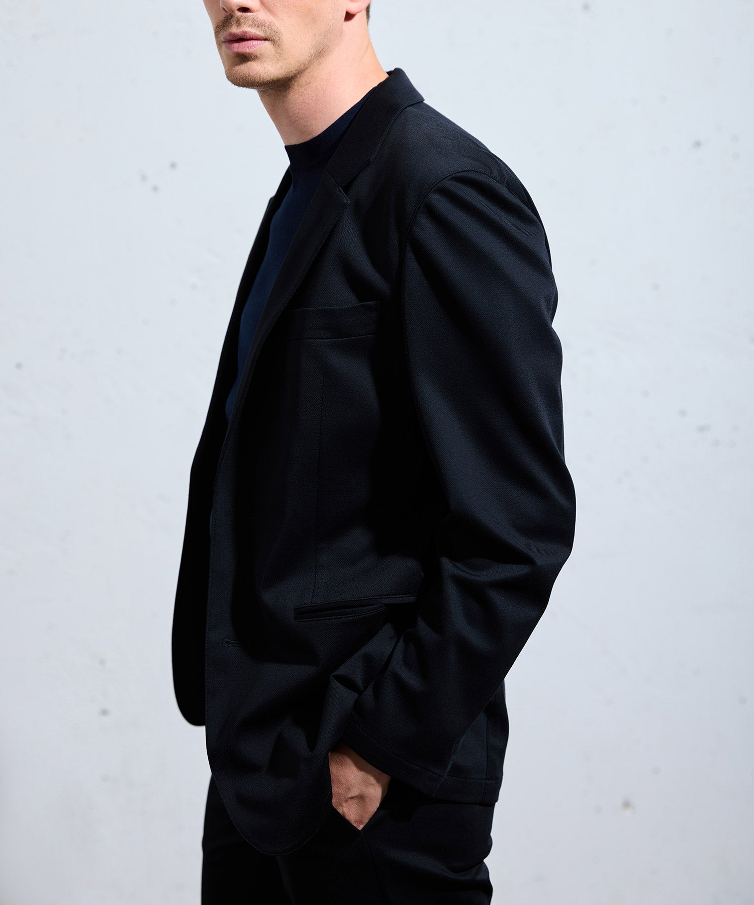 STRATA / テーラードジャケット/FREE/ポリエステル/BLK/無地/SHB0003 STRATA◇テーラードジャケット/FREE/ポリエステル/BLK/無地/SHB0003